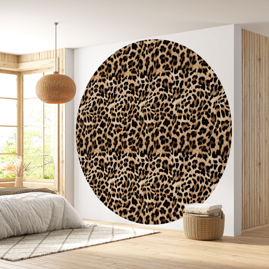 Papel pintado redondo - Motivo Leopardo