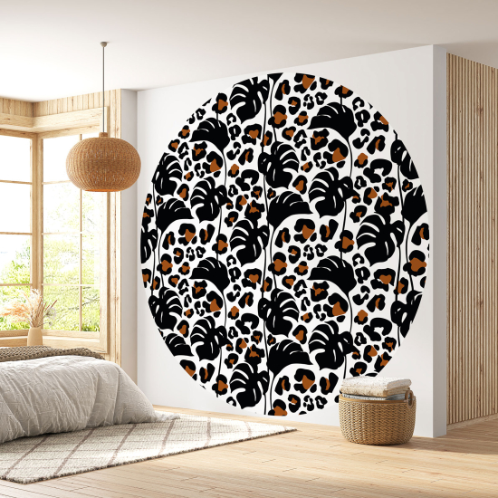 Papel pintado redondo - Motivo Leopardo