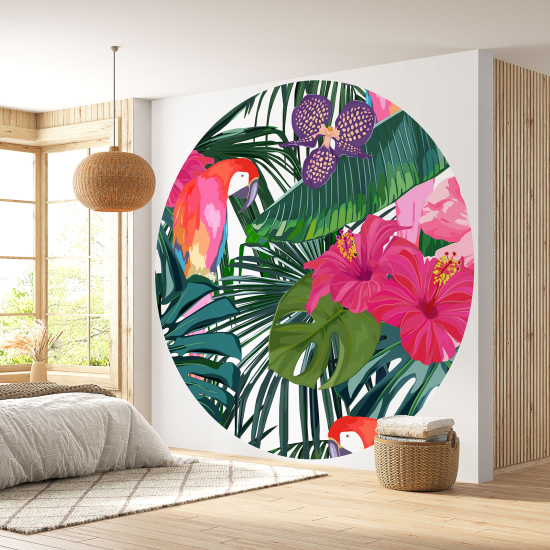 Papel pintado redondo - Motivo tropical