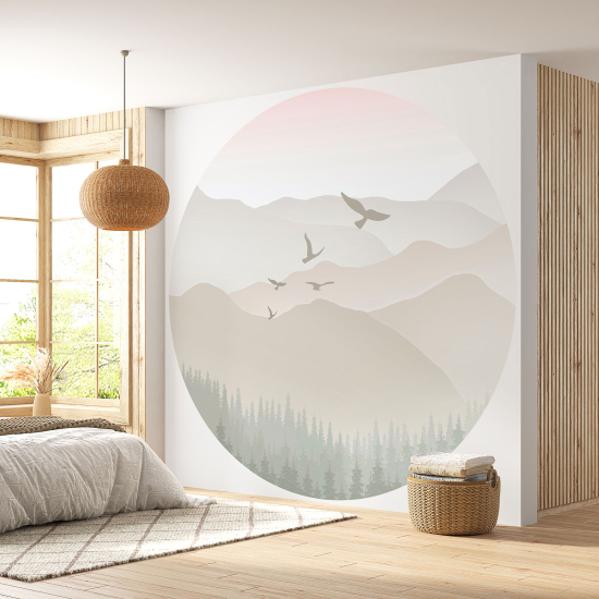 Papel pintado redondo - Paisaje