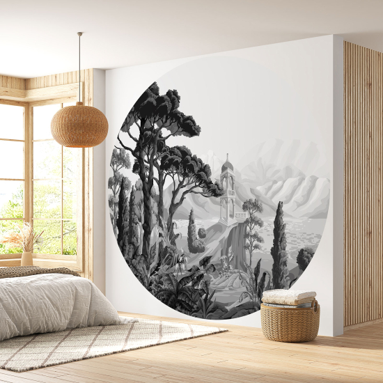 Papel pintado redondo - Paisaje
