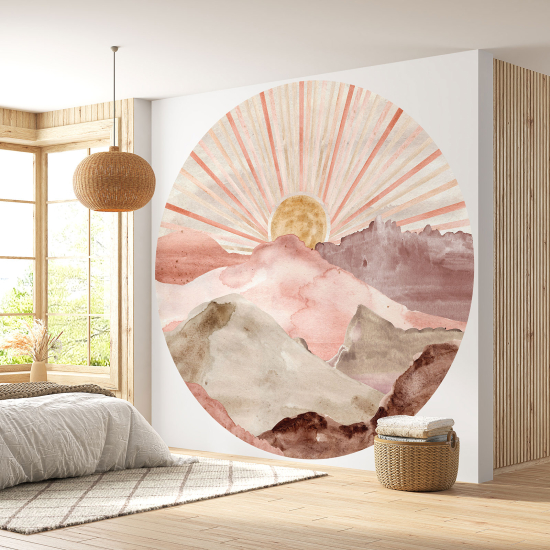 Papel pintado redondo - Paisaje Boho