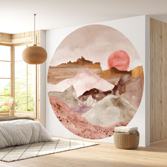 Papel pintado redondo - Paisaje boho