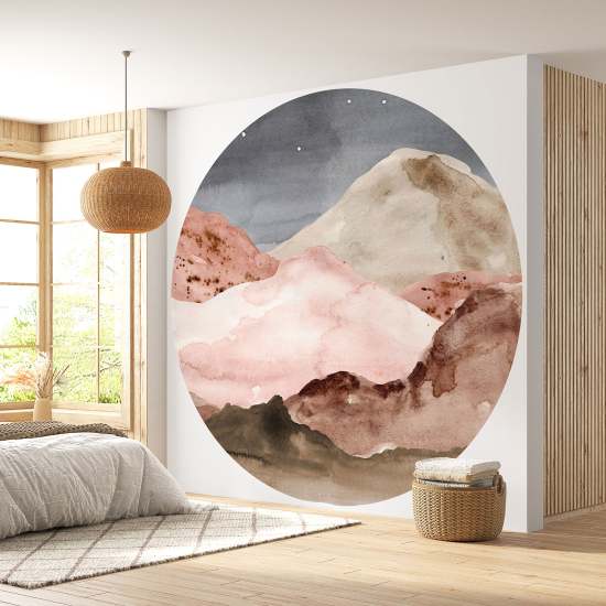 Papel pintado redondo - Paisaje boho