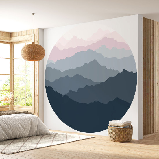 Papel pintado redondo - Paisaje boho