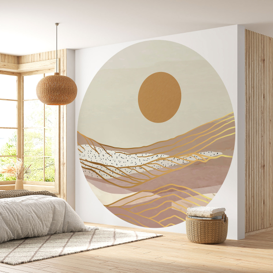 Papel pintado redondo - Paisaje boho