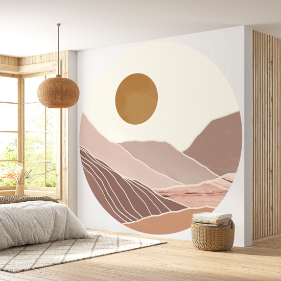 Papel pintado redondo - Paisaje boho