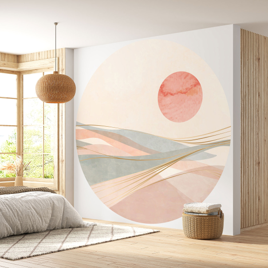 Papel pintado redondo - Paisaje boho