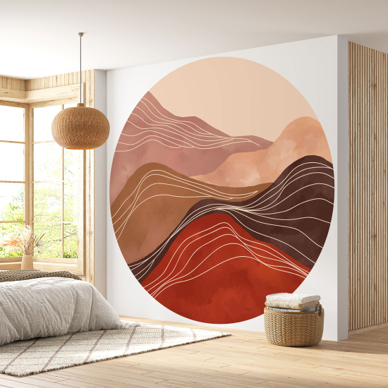 Papel pintado redondo - Paisaje boho