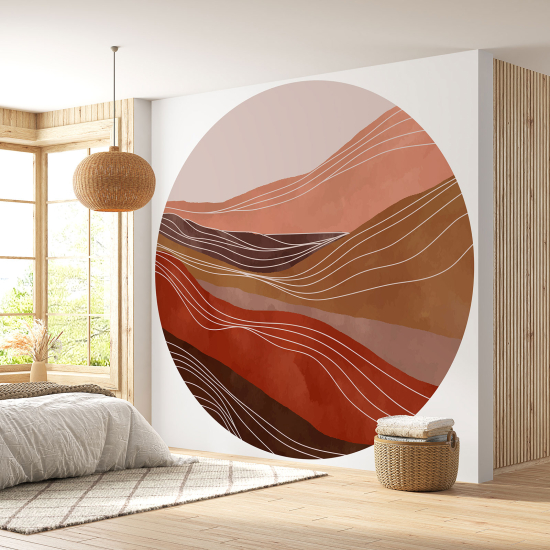 Papel pintado redondo - Paisaje boho