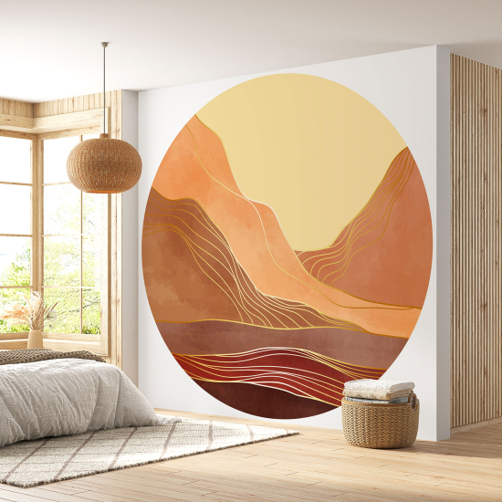 Papel pintado redondo - Paisaje boho