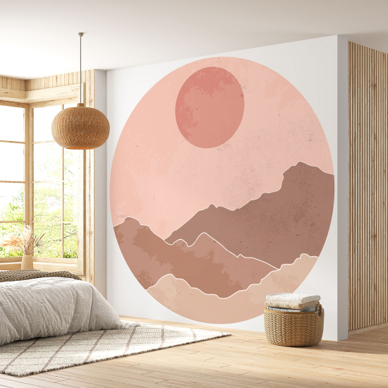 Papel pintado redondo - Paisaje boho