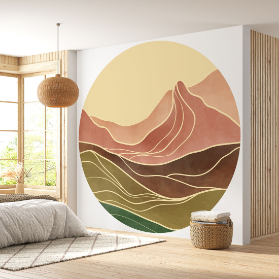 Papel pintado redondo - Paisaje diseño