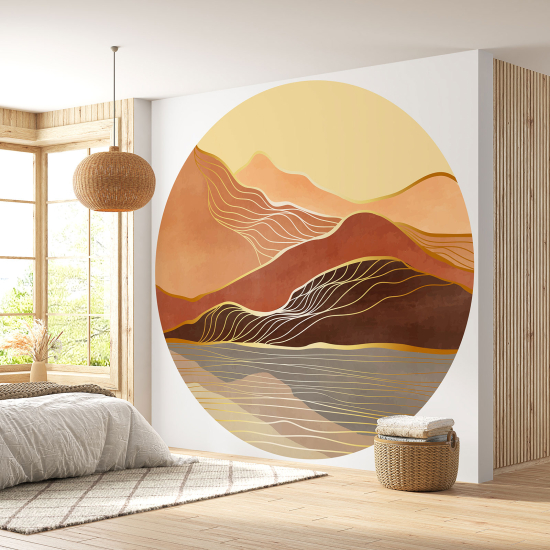 Papel pintado redondo - Paisaje diseño