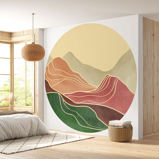 Papel pintado redondo - Paisaje diseño