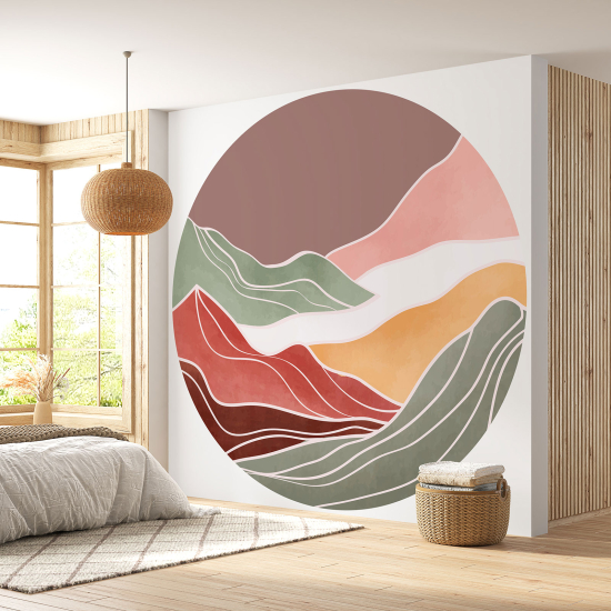Papel pintado redondo - Paisaje diseño