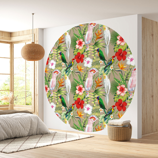 Papel pintado redondo - Pájaros
