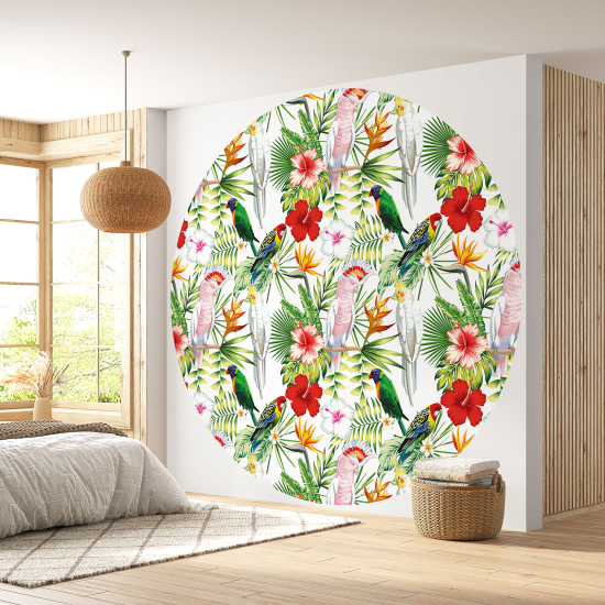 Papel pintado redondo - Pájaros
