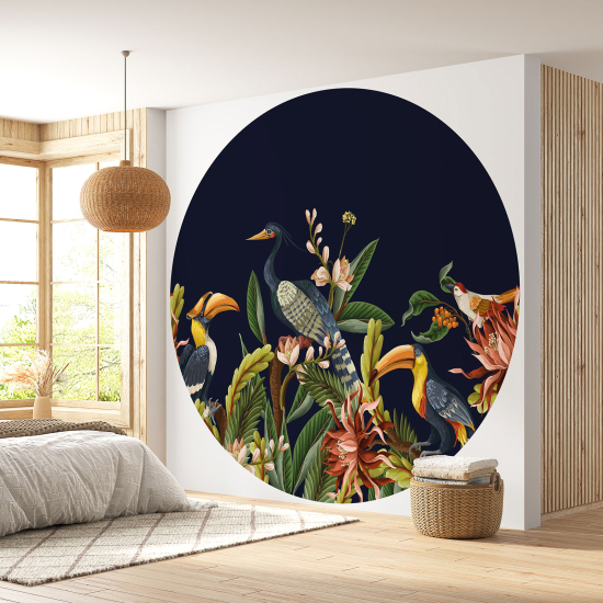 Papel pintado redondo - Pájaros