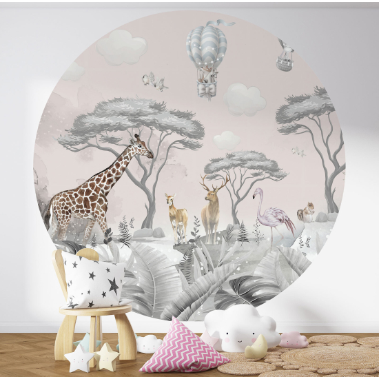Papel pintado redondo para niños - Infantil - Animales