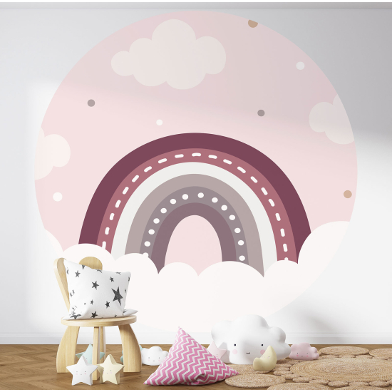 Papel pintado redondo para niños - Infantil - Arcoíris