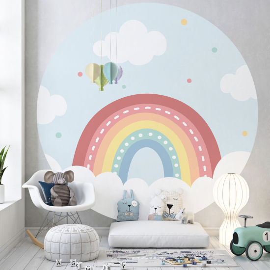 Papel pintado redondo para niños - Infantil - Arcoíris