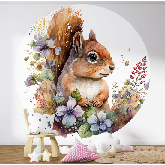Papel pintado redondo para niños - Infantil - Ardilla