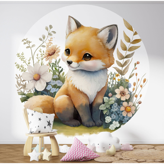 Papel pintado redondo para niños - Infantil - Bebé Zorro