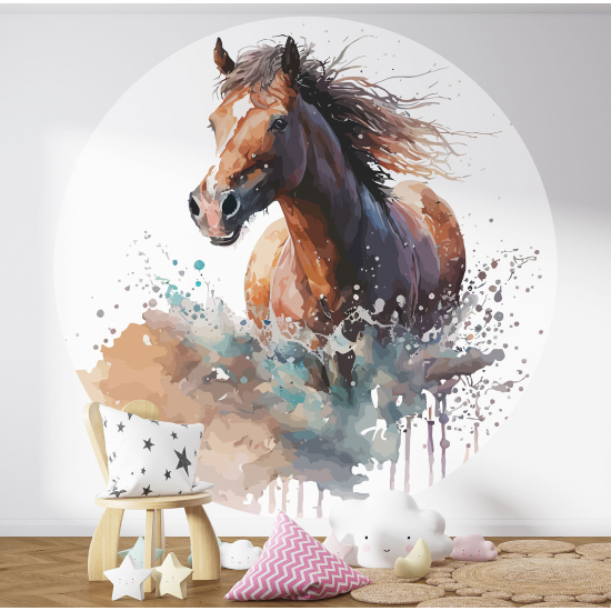 Papel pintado redondo para niños - Infantil - Caballo