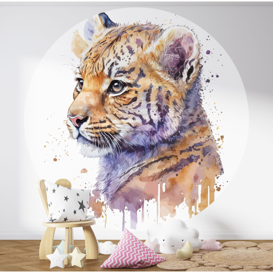 Papel pintado redondo para niños - Infantil - Cachorro de león