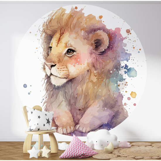 Papel pintado redondo para niños - Infantil - Cachorro de león