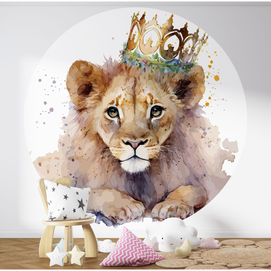 Papel pintado redondo para niños - Infantil - Cachorro de león