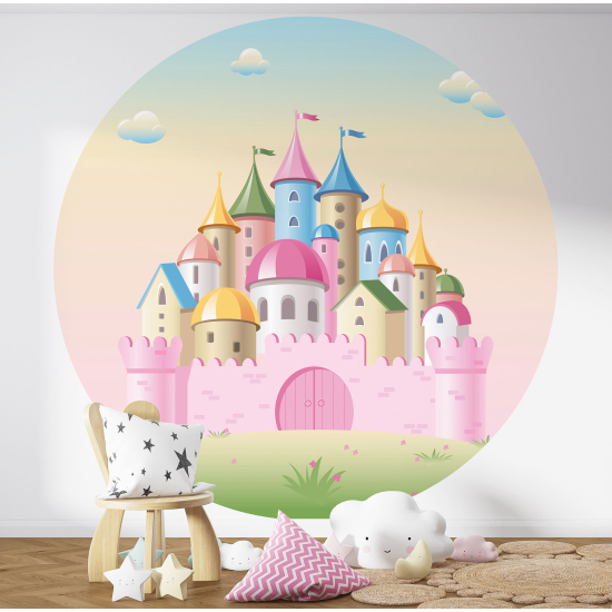 Papel pintado redondo para niños - Infantil - Castillo