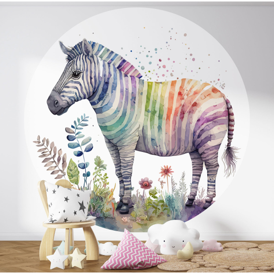 Papel pintado redondo para niños - Infantil - Cebra