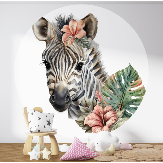 Papel pintado redondo para niños - Infantil - Cebra