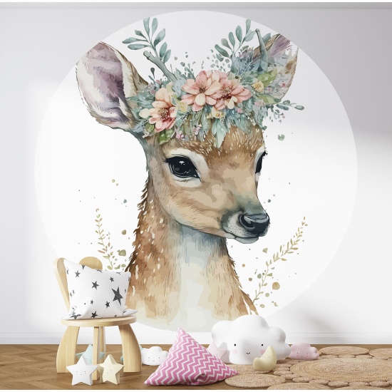 Papel pintado redondo para niños - Infantil - Cervatillo