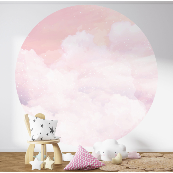 Papel pintado redondo para niños - Infantil - Cielo nubes