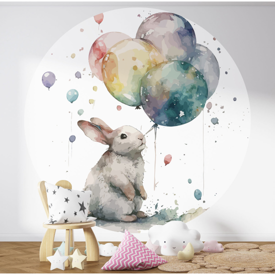 Papel pintado redondo para niños - Infantil - Conejo