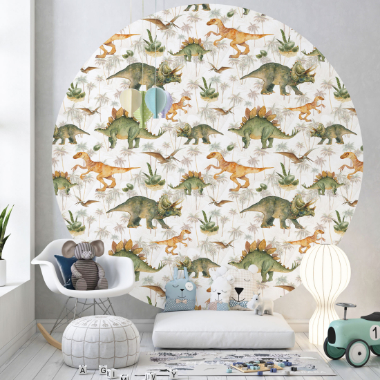 Papel pintado redondo para niños - Infantil - Dinosaurios