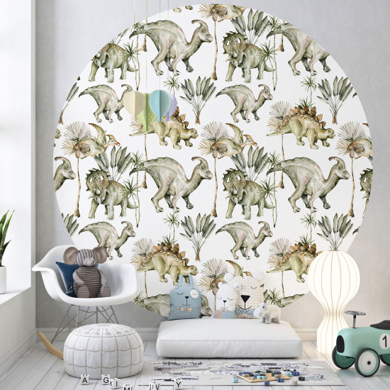 Papel pintado redondo para niños - Infantil - Dinosaurios