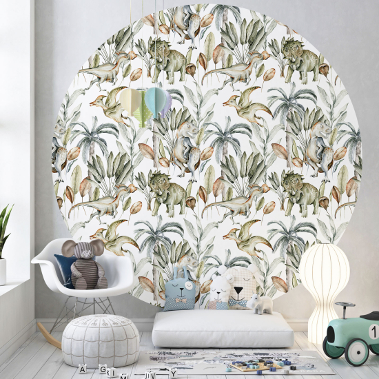 Papel pintado redondo para niños - Infantil - Dinosaurios