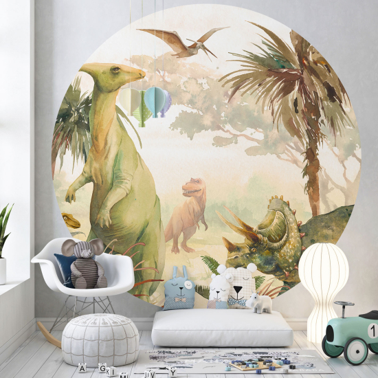 Papel pintado redondo para niños - Infantil - Dinosaurios