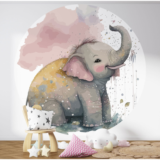 Papel pintado redondo para niños - Infantil - Elefante