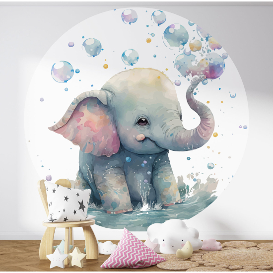 Papel pintado redondo para niños - Infantil - Elefante