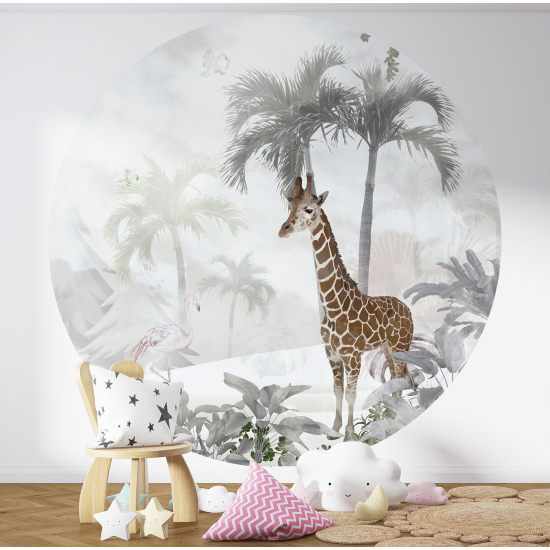 Papel pintado redondo para niños - Infantil - Jirafa