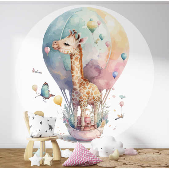 Papel pintado redondo para niños - Infantil - Jirafa