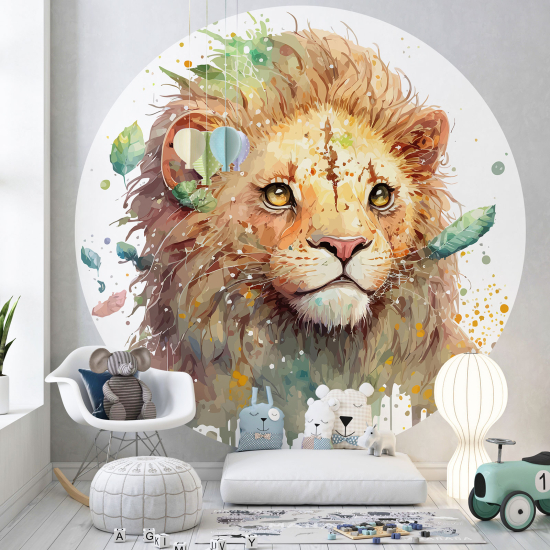 Papel pintado redondo para niños - Infantil - León