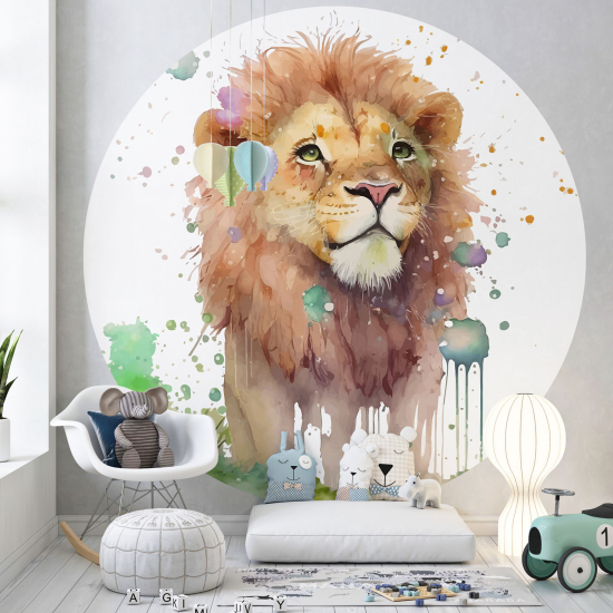 Papel pintado redondo para niños - Infantil - León