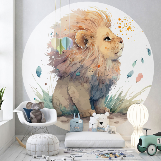 Papel pintado redondo para niños - Infantil - León