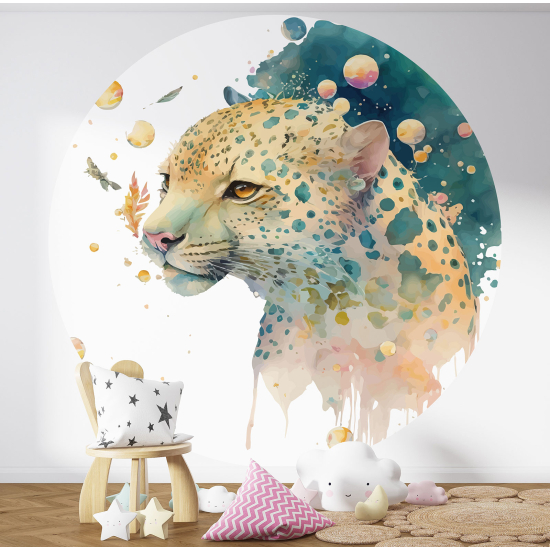 Papel pintado redondo para niños - Infantil - Leopardo